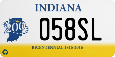 IN license plate 058SL