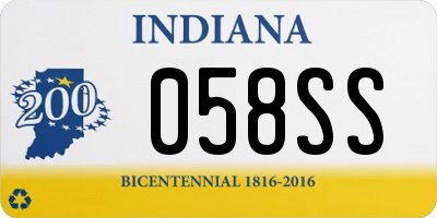 IN license plate 058SS