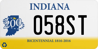 IN license plate 058ST