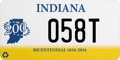 IN license plate 058T