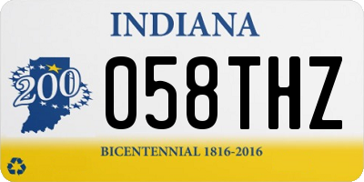 IN license plate 058THZ