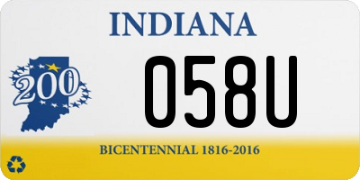 IN license plate 058U