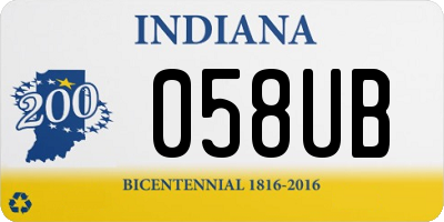 IN license plate 058UB