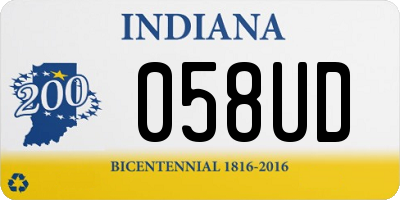 IN license plate 058UD