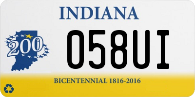 IN license plate 058UI