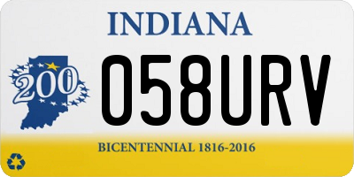 IN license plate 058URV