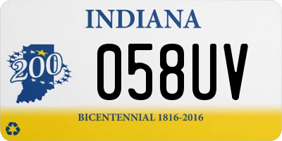 IN license plate 058UV