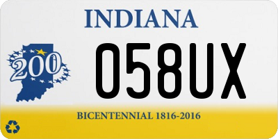 IN license plate 058UX