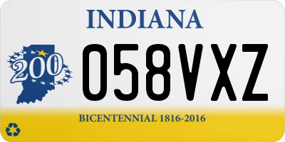 IN license plate 058VXZ