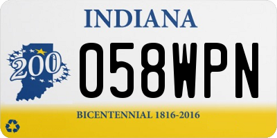 IN license plate 058WPN