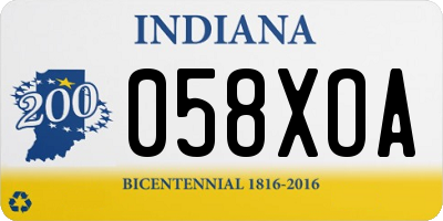 IN license plate 058XOA