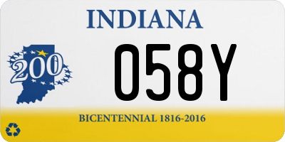 IN license plate 058Y