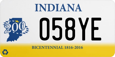 IN license plate 058YE