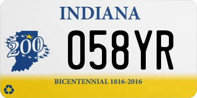 IN license plate 058YR