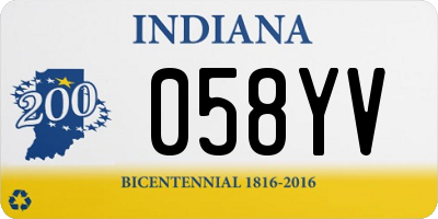 IN license plate 058YV