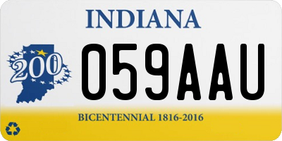 IN license plate 059AAU