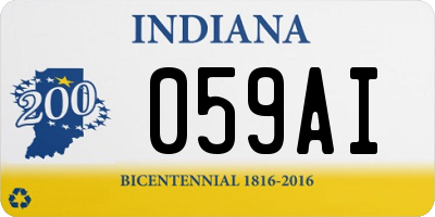 IN license plate 059AI