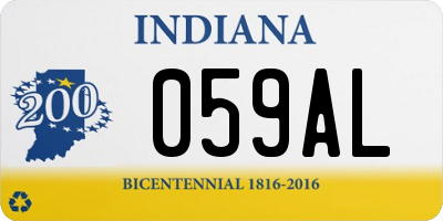 IN license plate 059AL