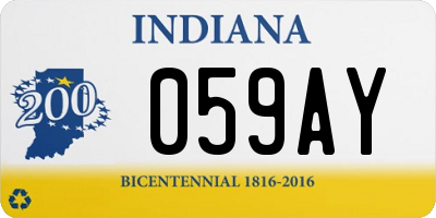 IN license plate 059AY