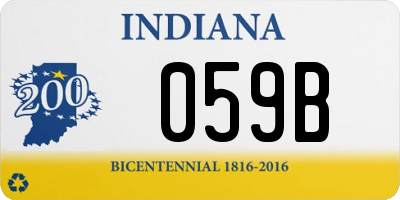 IN license plate 059B