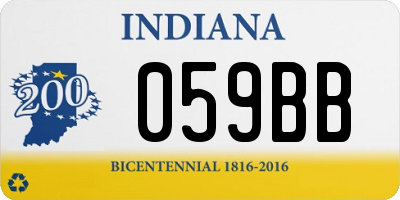 IN license plate 059BB