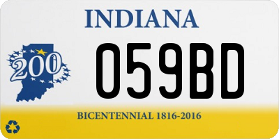IN license plate 059BD