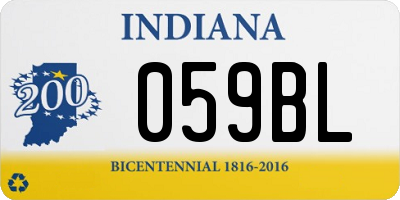 IN license plate 059BL