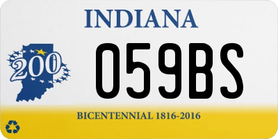IN license plate 059BS