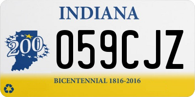 IN license plate 059CJZ