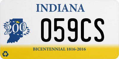 IN license plate 059CS