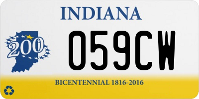 IN license plate 059CW