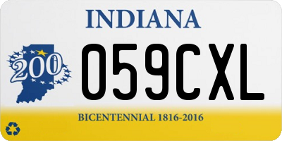 IN license plate 059CXL