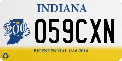 IN license plate 059CXN