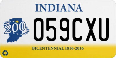 IN license plate 059CXU