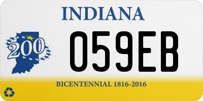 IN license plate 059EB