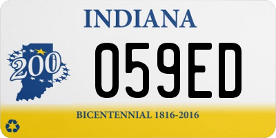 IN license plate 059ED