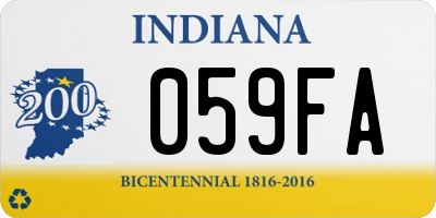 IN license plate 059FA