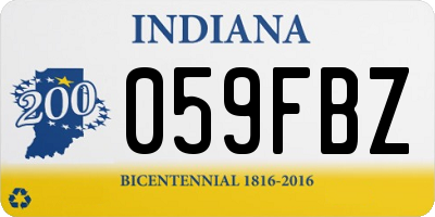 IN license plate 059FBZ