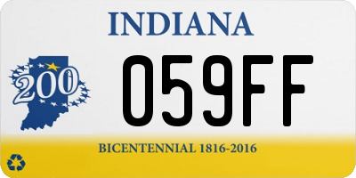 IN license plate 059FF