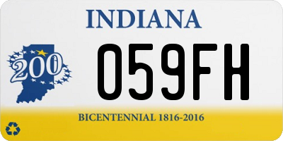 IN license plate 059FH