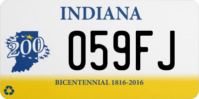 IN license plate 059FJ