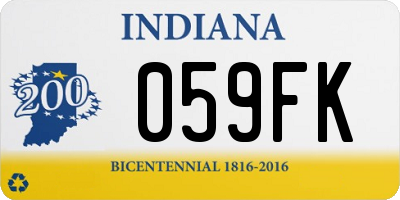 IN license plate 059FK