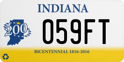 IN license plate 059FT