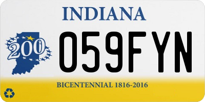 IN license plate 059FYN
