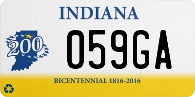 IN license plate 059GA