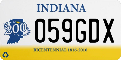 IN license plate 059GDX