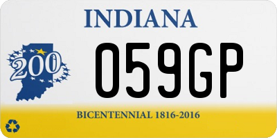 IN license plate 059GP