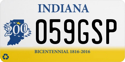 IN license plate 059GSP
