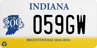 IN license plate 059GW