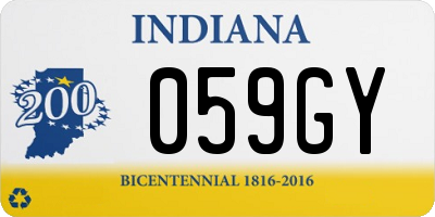 IN license plate 059GY